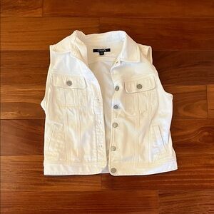 Chaps White Denim Vest Size M